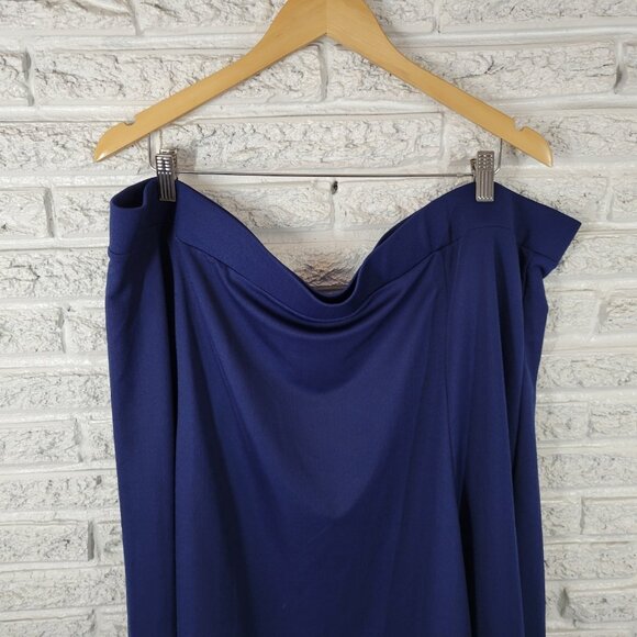 Isaac Mizrahi Live QVC Womens Skirt 3XP Mini Flare Blue Poly Blend BLU205E - Picture 3 of 9